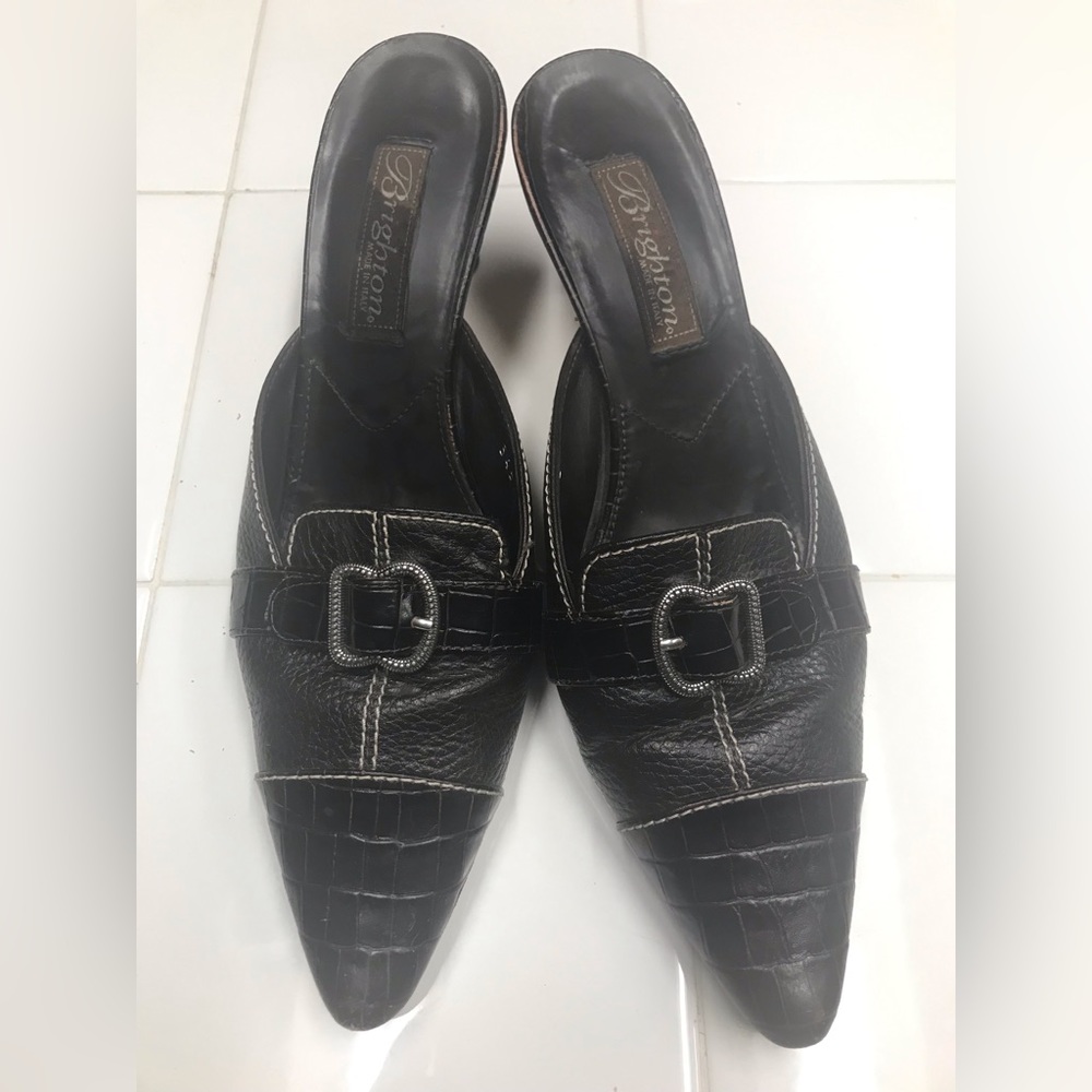 Brighton kitten heels, dark brown